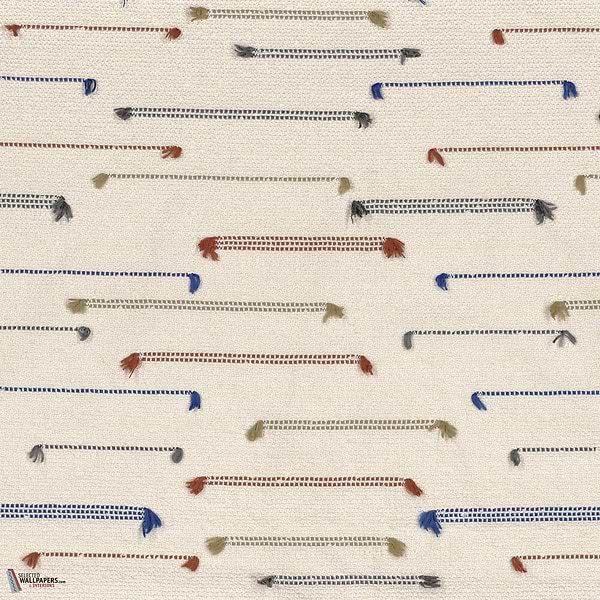 Yei stof-Casamance-Blue terracotta-Meter (M1)-Selected Wallpapers-Interiors