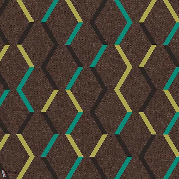 Zigzag behang-Masureel-Umber-Rol-Selected Wallpapers-Interiors