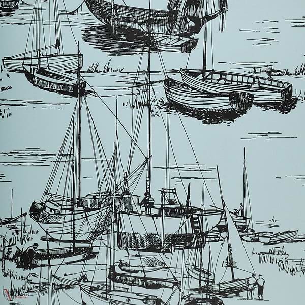 Zingara behang-Little Greene-Cerulean-Rol-Selected Wallpapers-Interiors