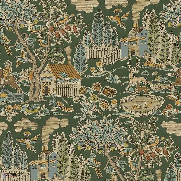Home park behang-GP&J Baker-Royal green-Rol-Selected Wallpapers-Interiors