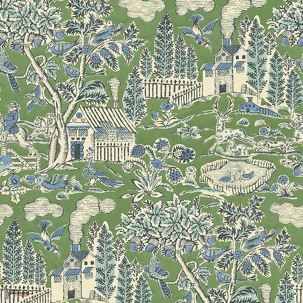 Home park behang-GP&J Baker-Emerald-Rol-Selected Wallpapers-Interiors