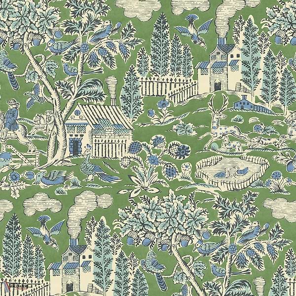 Home park behang-GP&J Baker-Emerald-Rol-Selected Wallpapers-Interiors