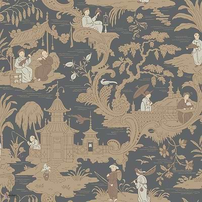 Chinese Toile behang in Spice van Cole & Son