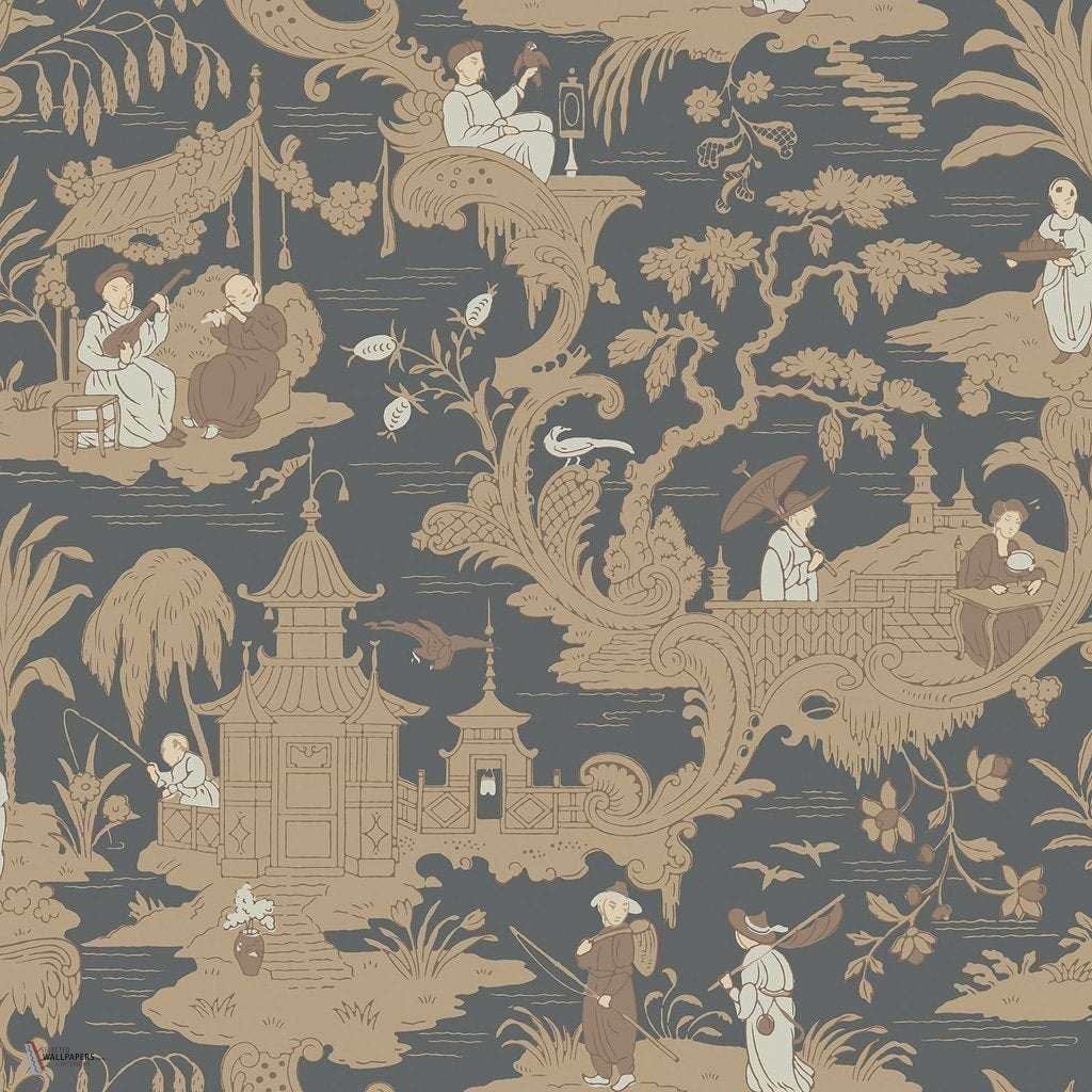 Chinese Toile behang in Spice van Cole & Son