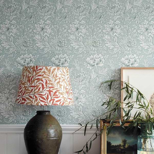 Chrysanthemum Toile behang-Morris & Co-Selected Wallpapers-Interiors