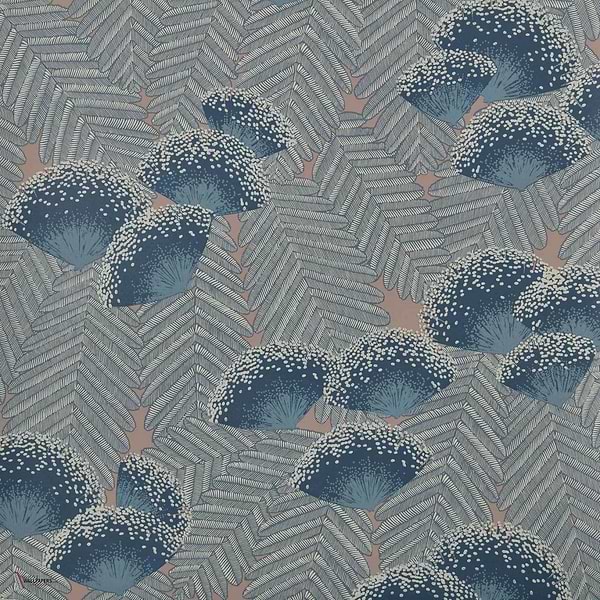 Clarice Tapete in Soft Blue van 1838 wallcoverings