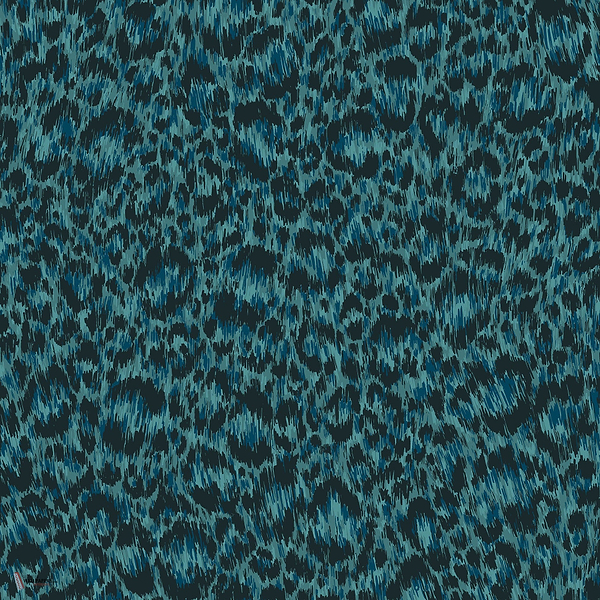 Hand-Painted Leopard behang in Petrol & Teal van Cole & Son