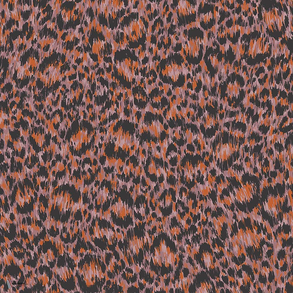 Hand-Painted Leopard behang in Rose & Tangerine van Cole & Son