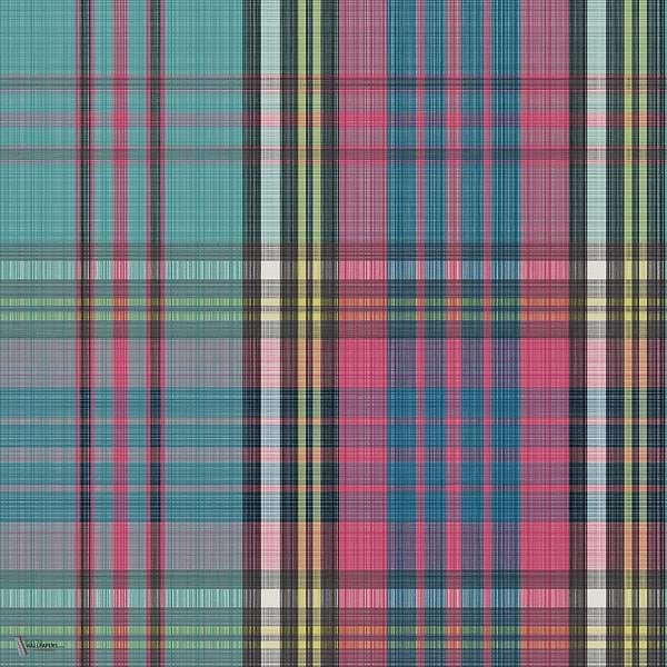 Macandreas Tartan behang in Cyan & Magenta van Cole & Son