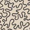 Rainforest Squiggle wallpaper in Charcoal & Soot on Cream by Cole & Son