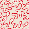 Rainforest Squiggle wallpaper in Crimson & Lipstick on Parchment by Cole & Son