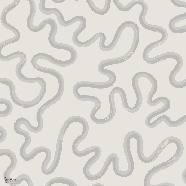 Rainforest Squiggle wallpaper in Soft Grey & Dove on Chalk by Cole & Son