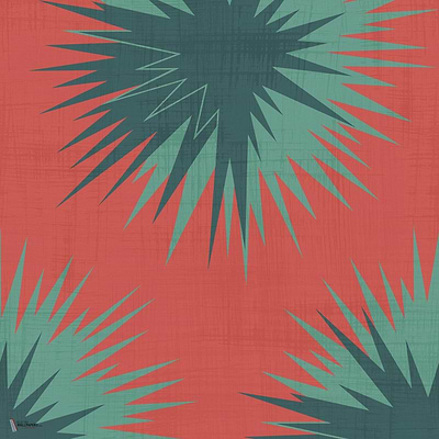Soft Thistle wallpaper in Blood Orange & Viridian by Cole & Son