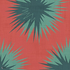 Soft Thistle wallpaper in Blood Orange & Viridian by Cole & Son