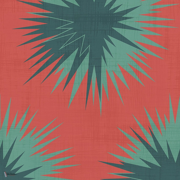 Soft Thistle wallpaper in Blood Orange & Viridian by Cole & Son