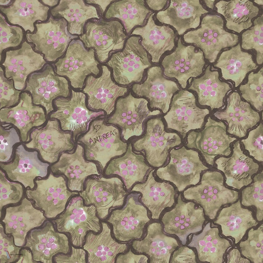 Vivienne Love Andreas wallpaper in Moss & Thistle by Cole & Son