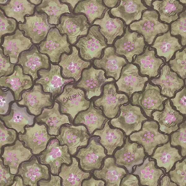 Vivienne Love Andreas wallpaper in Moss & Thistle by Cole & Son