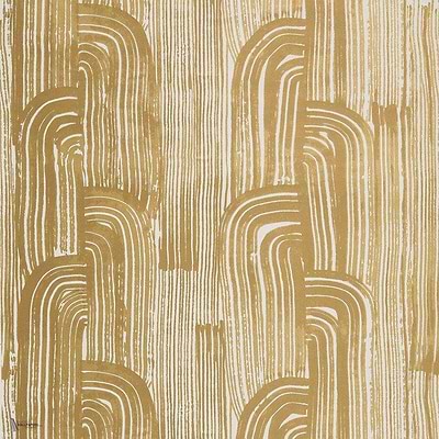 Crescent wallpaper in Gold/Ivory van Kelly Wearstler