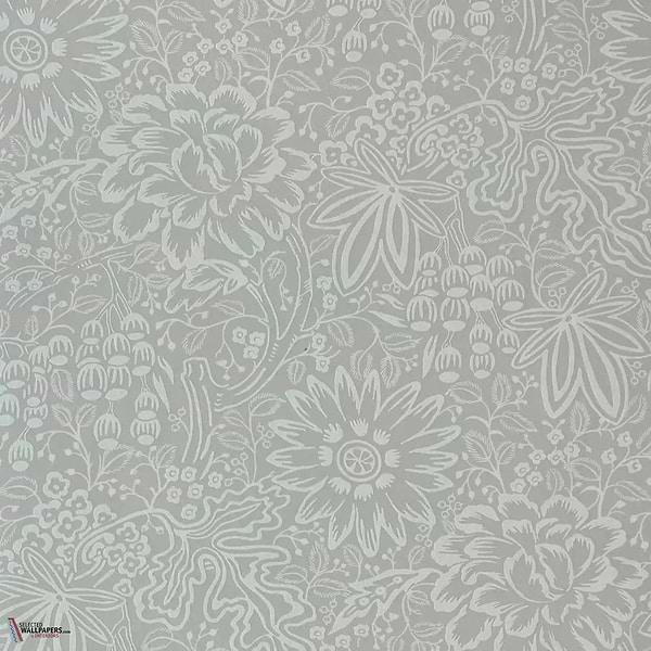 Peony Garden behang-1838 wallcoverings-Pewter grey-Rol-Selected Wallpapers-Interiors