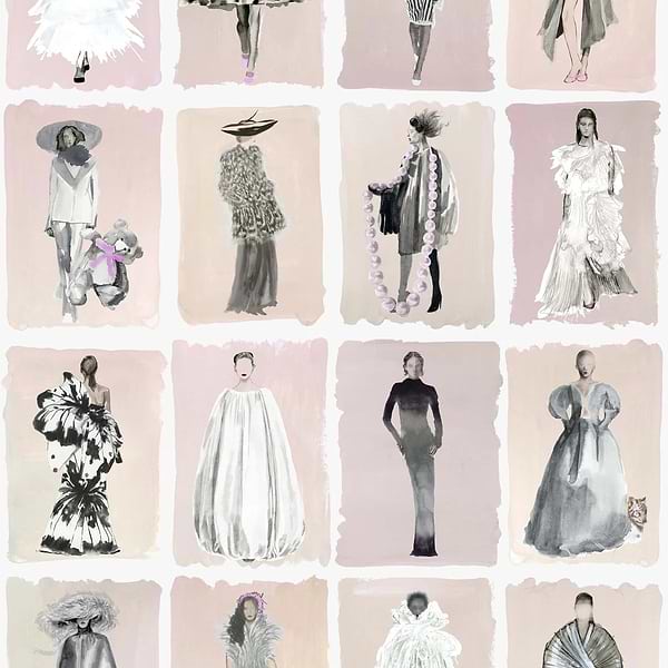 Couture Carousel behang-Cole & Son-Blush-Rol-Selected Wallpapers-Interiors