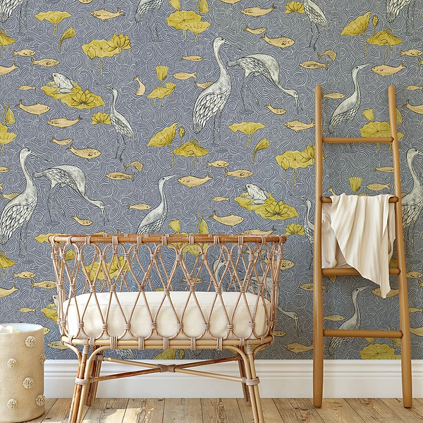 Enchanted River behang-Les Dominotiers-Selected Wallpapers-Interiors