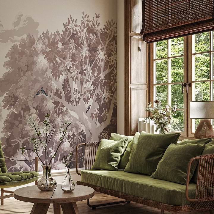 Misty Forest behang-Les Dominotiers-Selected Wallpapers-Interiors