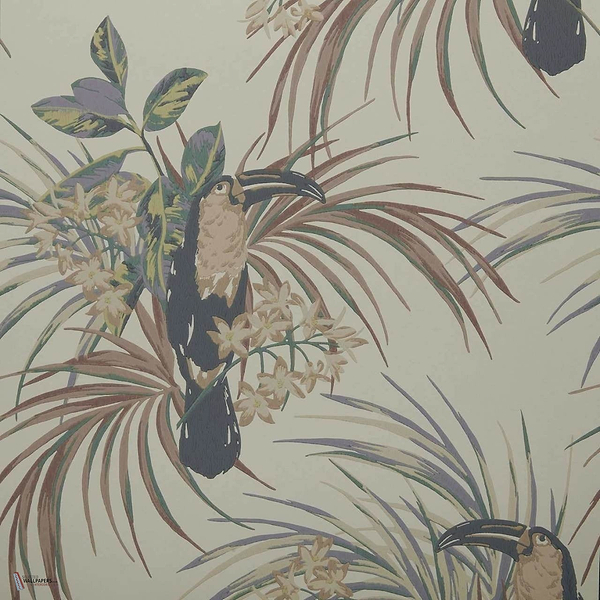 Le Toucan Tapete in Amber van 1838 wallcoverings