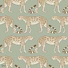 Leopard Walk wallpaper in Linen on Soft Olive van Cole & Son