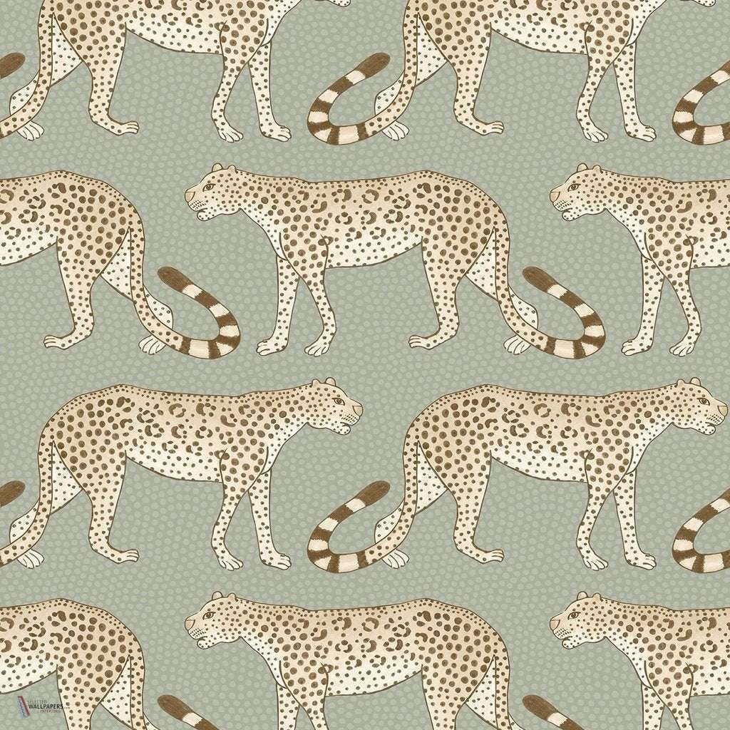 Leopard Walk wallpaper in Linen on Soft Olive van Cole & Son