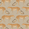 Leopard Walk wallpaper in Orange on Linen van Cole & Son