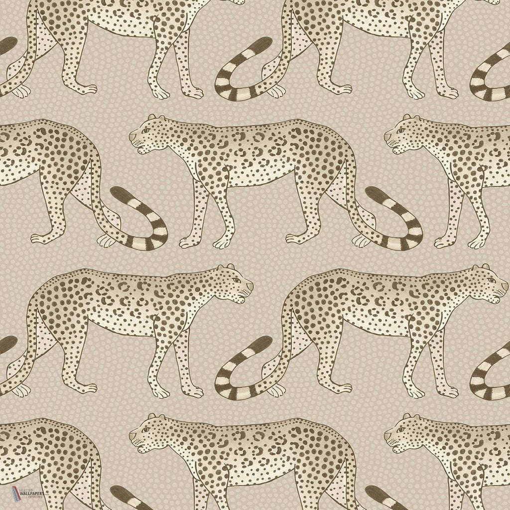 Leopard Walk wallpaper in Safari on Taupe van Cole & Son
