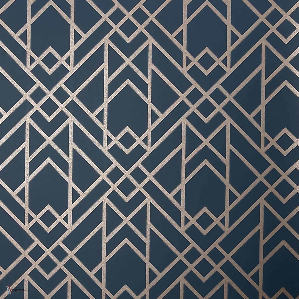 Metro Tapete in Midnight van 1838 wallcoverings