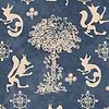 The Silly Fox wallpaper in Denim by Mind the Gap