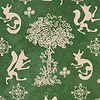 The Silly Fox wallpaper in Emerald by Mind the Gap