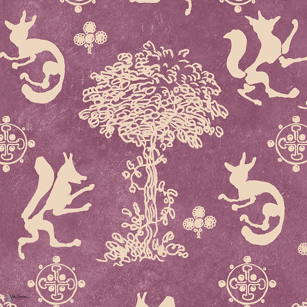 The Silly Fox wallpaper in Mauve by Mind the Gap