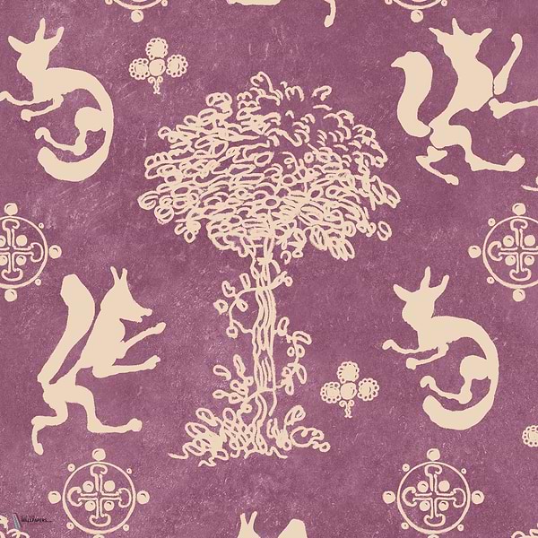 The Silly Fox wallpaper in Mauve by Mind the Gap