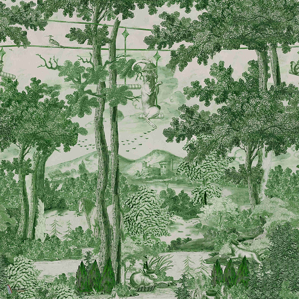 Toile Du Carpathians wallpaper in Evergreen by Mind the Gap