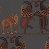 Safari Dance behang in Ginger on Charcoal van Cole & Son