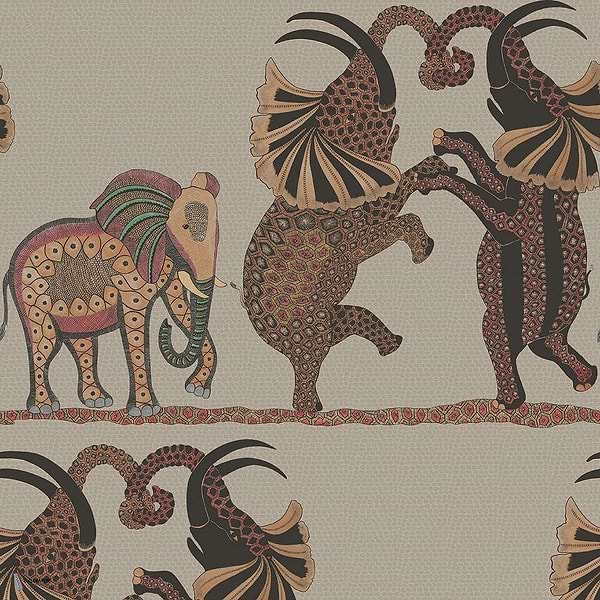 Safari Dance behang in Ginger & Red van Cole & Son