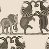Safari Dance behang in Linen & Charcoal van Cole & Son