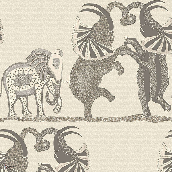 Safari Dance behang in Parchment & Soot van Cole & Son