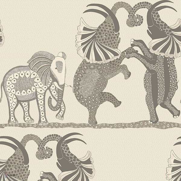 Safari Dance behang in Parchment & Soot van Cole & Son