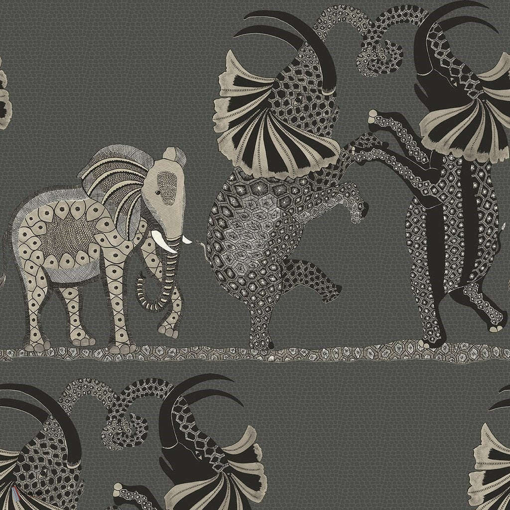 Safari Dance behang in Stone & Black van Cole & Son
