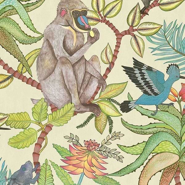 Savuti wallpaper in Multi on Cream van Cole & Son