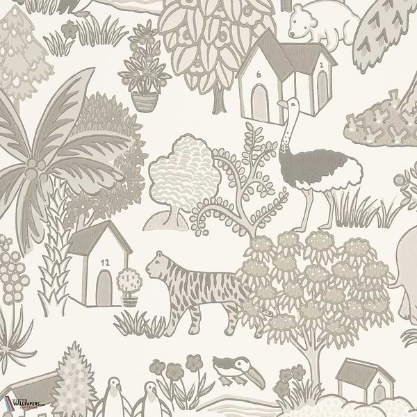Animal Kingdom behang-Little Greene-Portland stone-Rol-Selected Wallpapers-Interiors