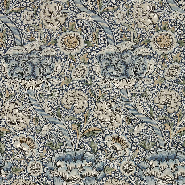 Wandle wallpaper in Blue/Stone van Morris & Co