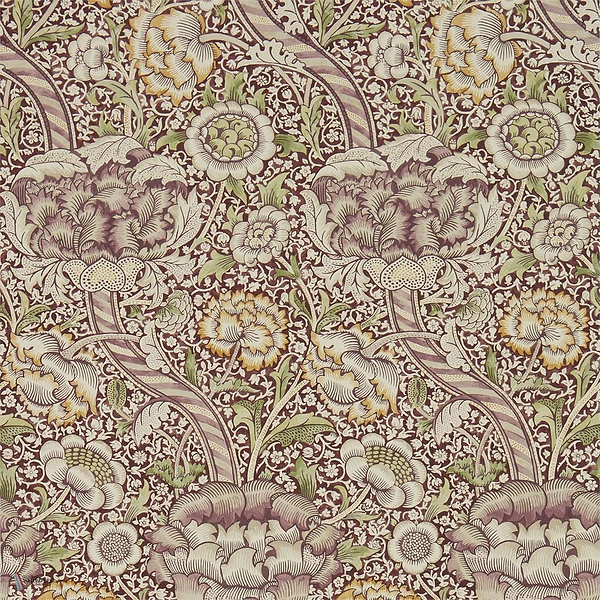 Wandle wallpaper in Wine/Saffron van Morris & Co
