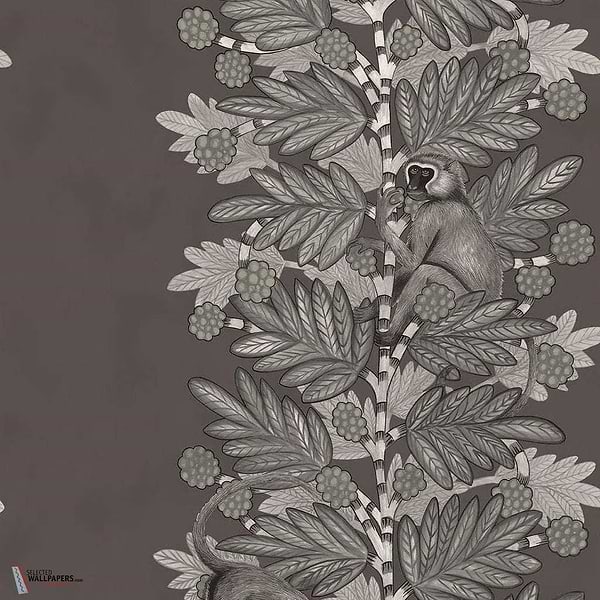 Acacia-Behang-Tapete-Cole & Son-Charcoal & Metallic Silver-Rol-109/11055-Selected Wallpapers