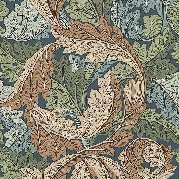Acanthus-behang-Tapete-Morris & Co-Slate Blue/Thyme-Rol-216440-Selected Wallpapers