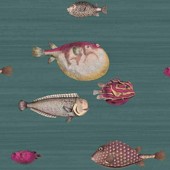 Acquario-wallpaper-Cole & Son-Dark Viridian-Roll-114/12024-Selected Wallpapers